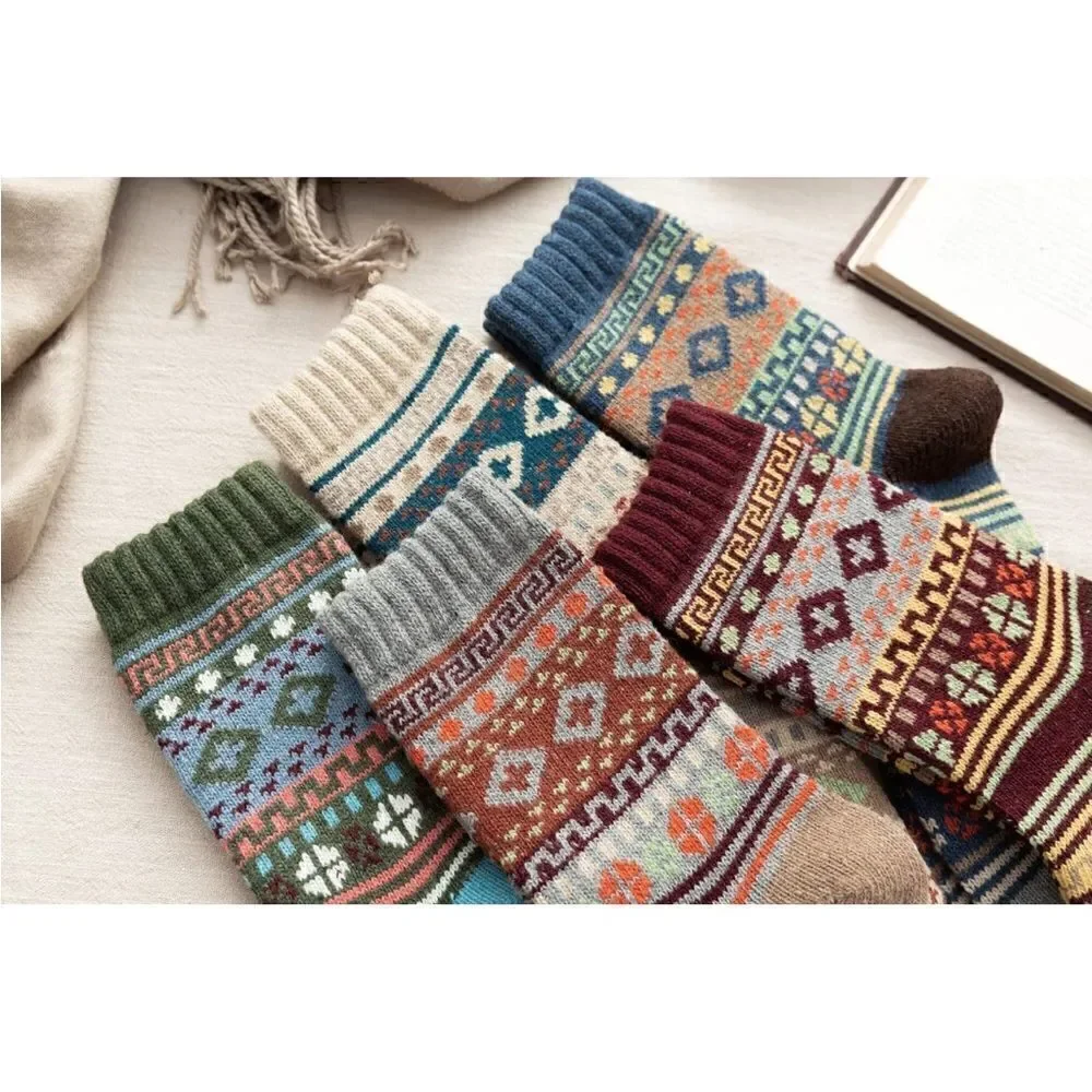Nordic style wool winter socks
